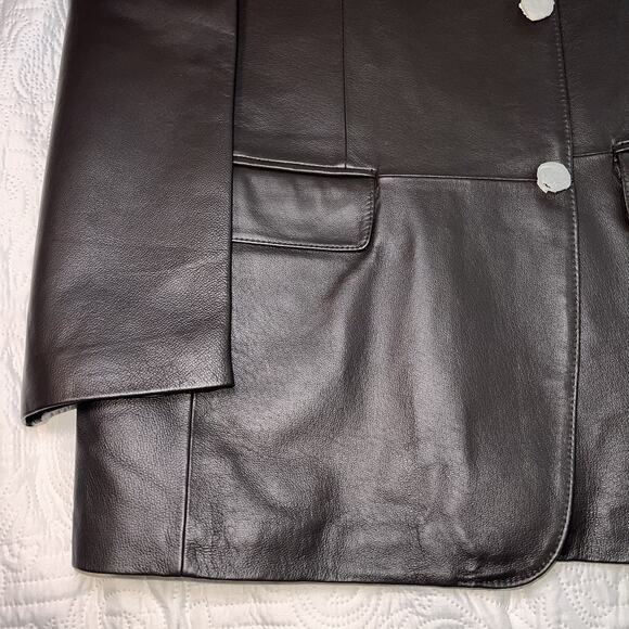 Stafford Blazer Jacket Size XL Brown Leather Lined Single Breasted 3-Button NWT - Picture 3 of 16